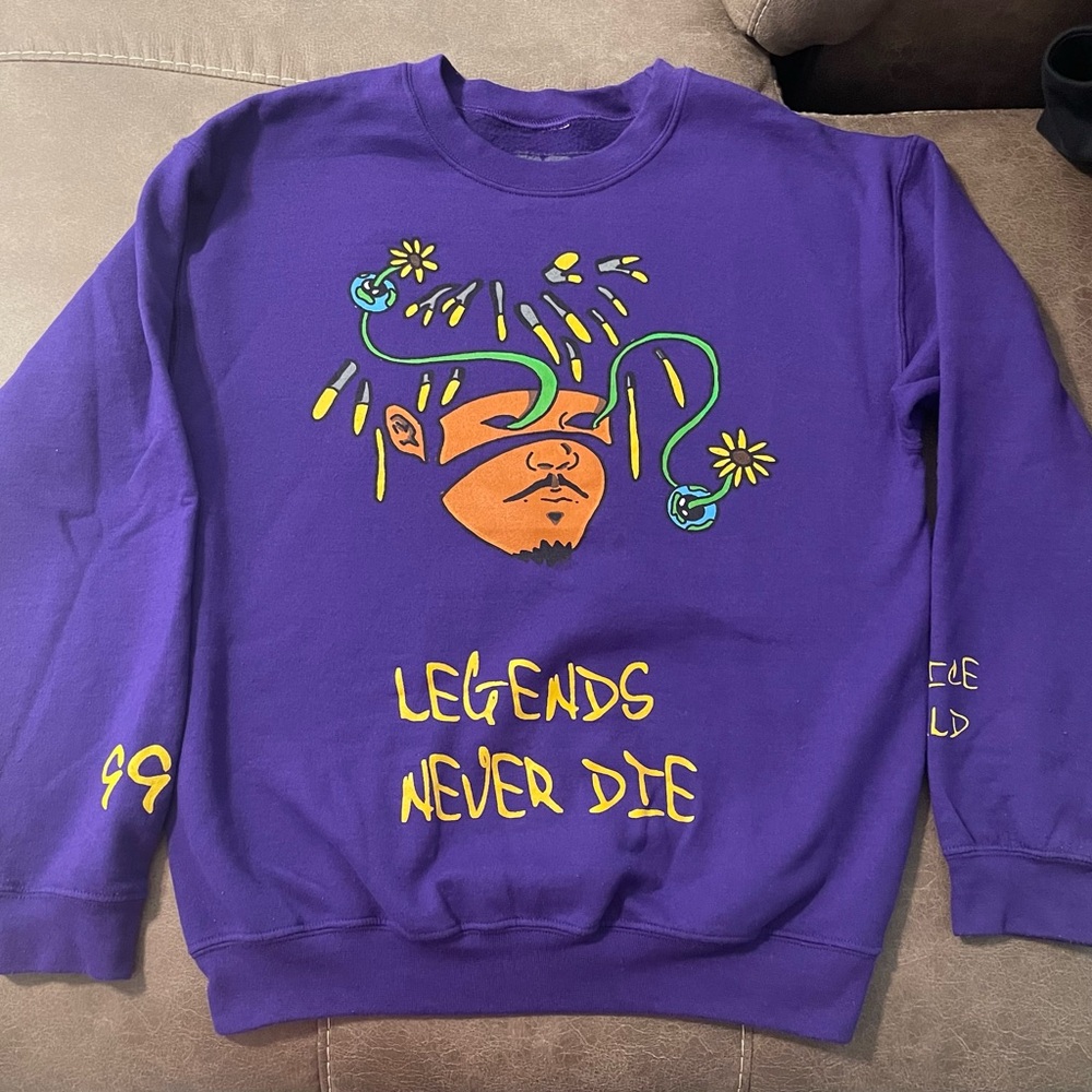 Juice WRLD Legends Never Die Sweatshirt Mens M Purple 999 Crewneck Rap